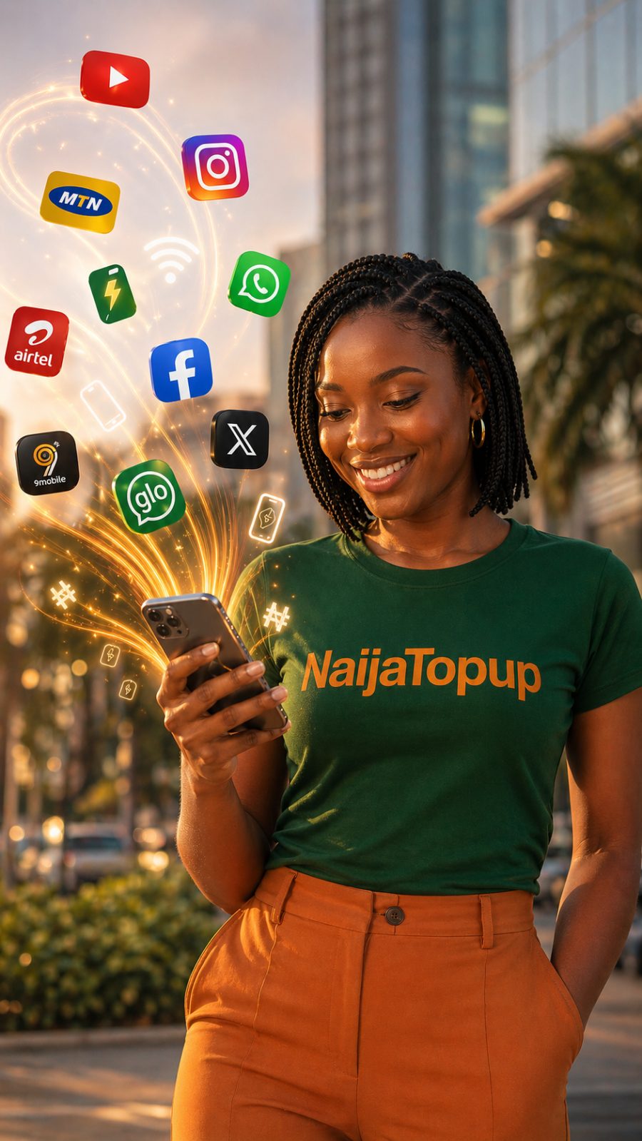 Nigerian customer using NaijaTopup to buy data and airtime instantly